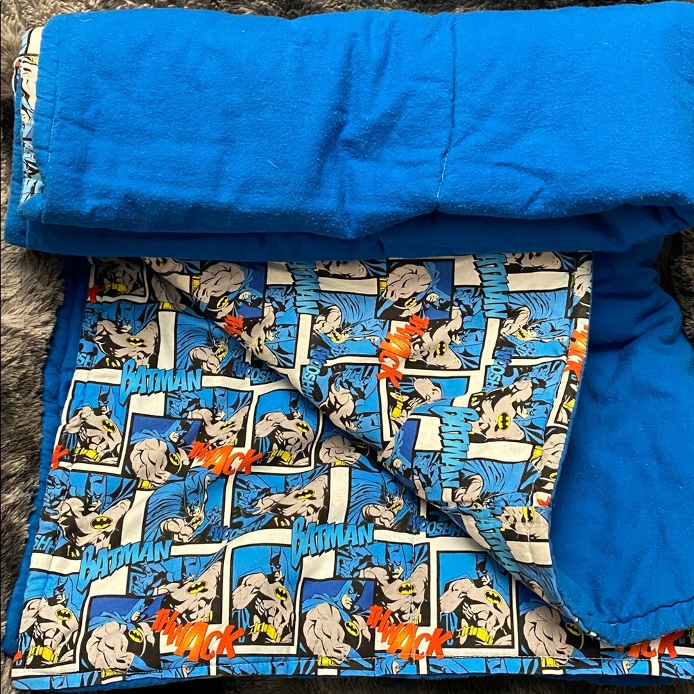 Handmade Blue DC Comic Book/ Batman Patterned Blanket - Picture 11 of 16